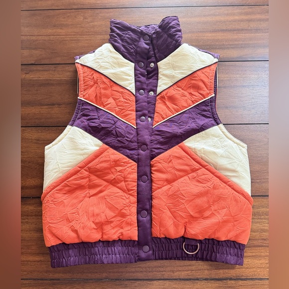 Anna Sui Jackets & Blazers - Anna Sui Target 20th Anniversary Collection Chevron Puffer Vest Orange Purple Sm